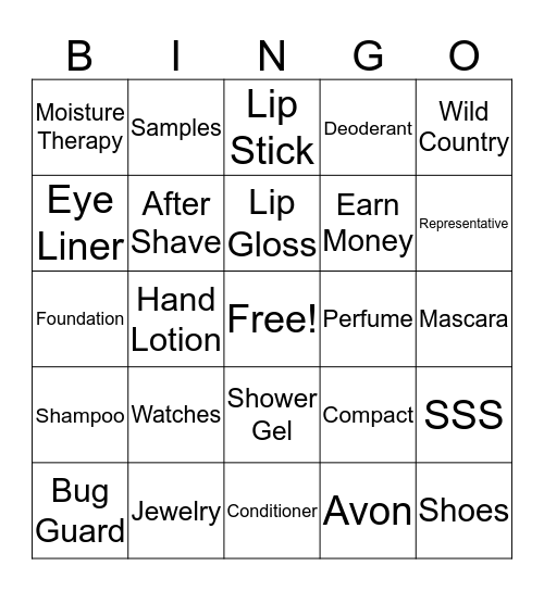 AVON Bingo Card