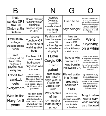 Bingo! Bingo Card