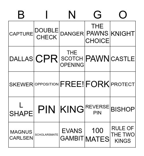 CHESS BINGO! Bingo Card