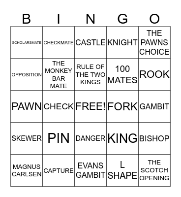 CHESS BINGO! Bingo Card
