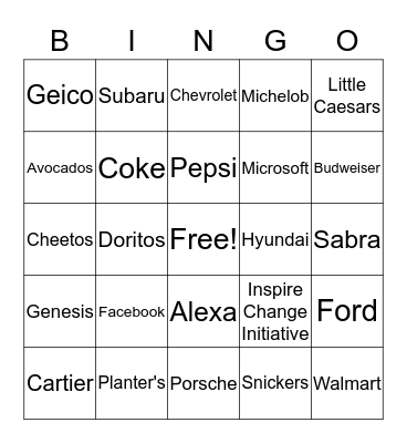 SUPER BOWL BINGO Card