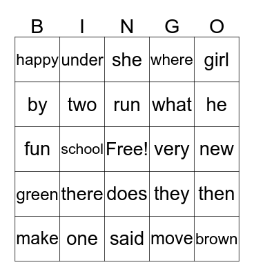 Bingo Card