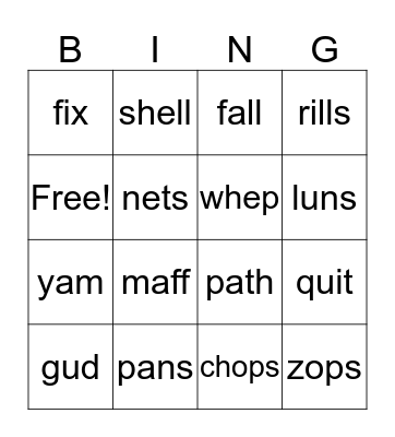 Step 1 Review Bingo Card