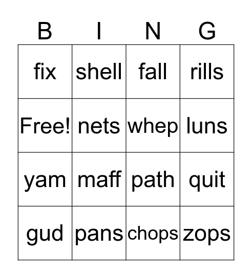 Step 1 Review Bingo Card