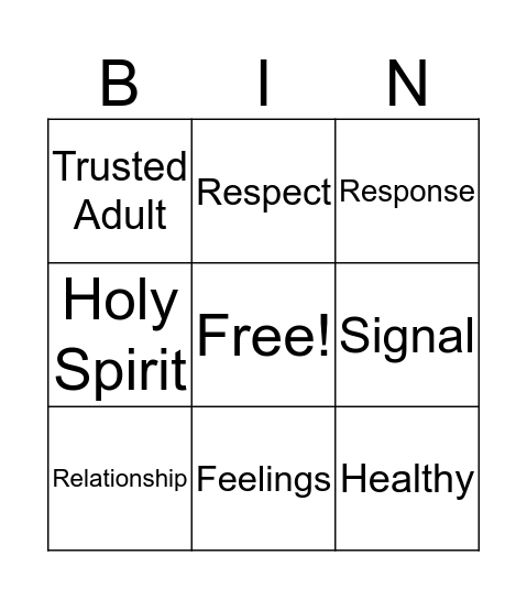 Circle of Grace Bingo Card