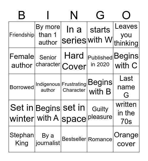 Published in 2020 Bingo Card