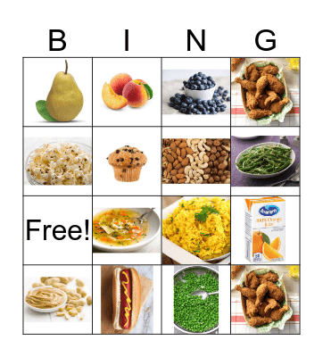 FOOD Bingo Card