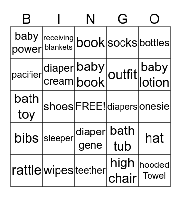 Its a Boy Bingo Card