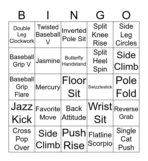 Pole Bingo I4 Bingo Card