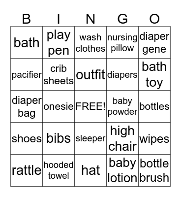 Its a Boy Bingo Card