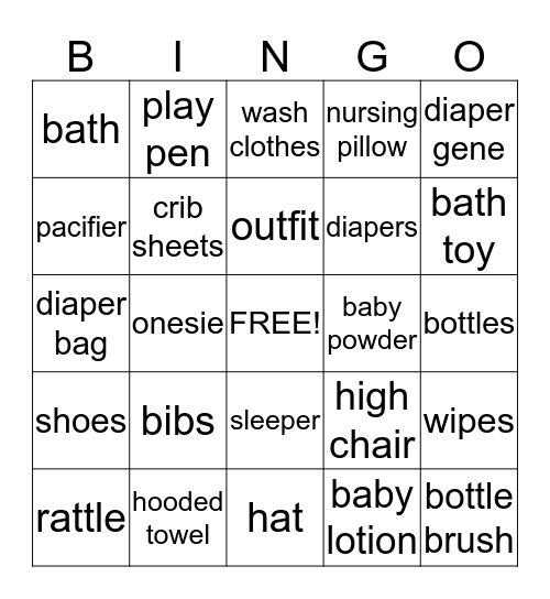 Its a Boy Bingo Card