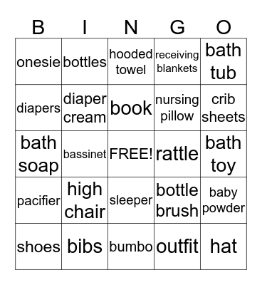 Its a BOY Bingo Card