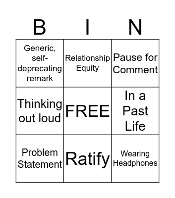 Buzzword Bingo Card