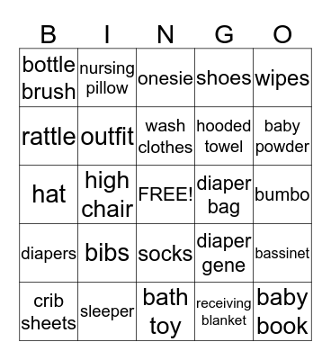 Its a BOY Bingo Card