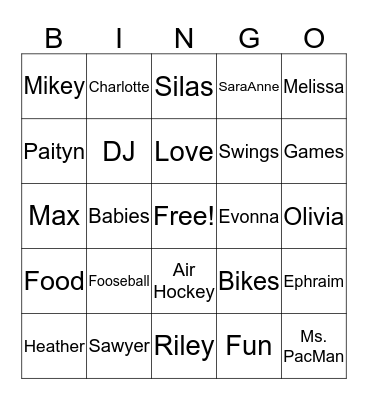 Cousins are Best Friends Bingo Card