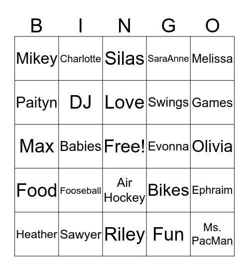 Cousins are Best Friends Bingo Card