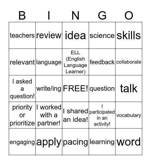 #languageprobs Bingo Card