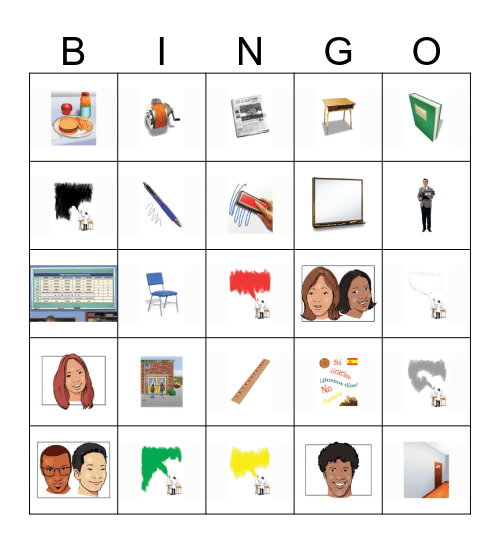 Español 1 - Unidad 2: En la clase Bingo Card