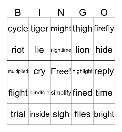 Phonics Review Bingo Card