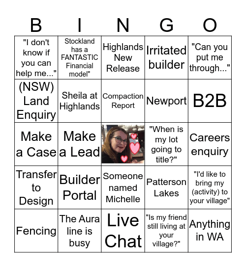 Welcome to Stockland, How Can I Help? Bingo Card