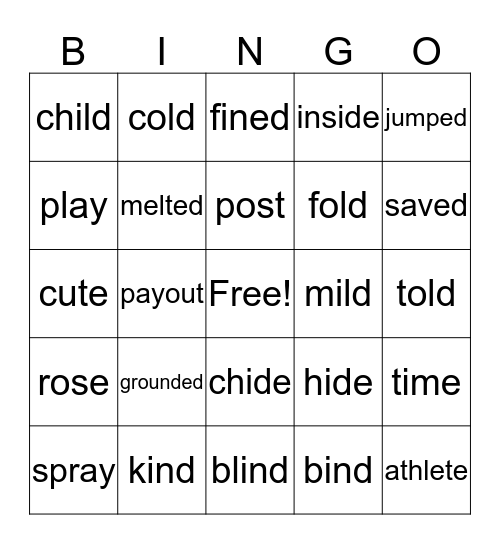 4th Grade BINGO Card
