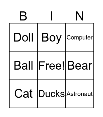 ABCD Words Bingo Card