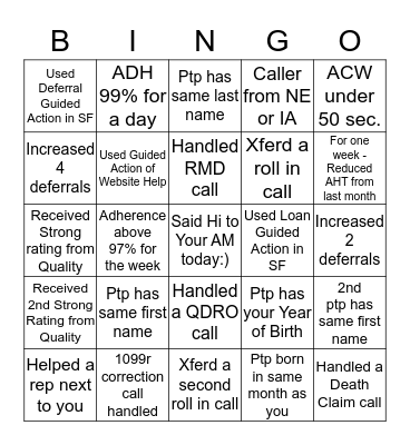 PCC Bingo Card