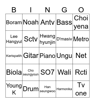 Hangy❣ Bingo Card