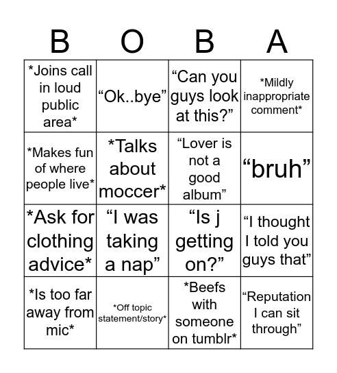 Shayla  Bingo Card