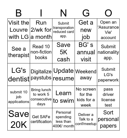 2020 Bingo Card