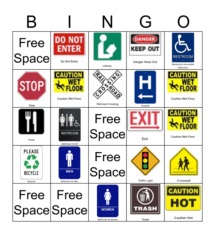 Community Sign Bingo Card