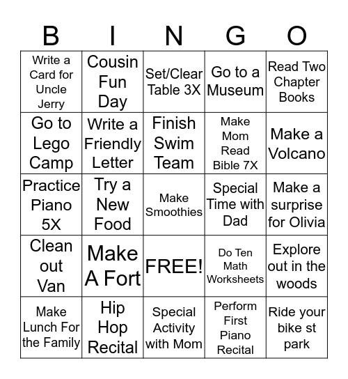 James Bingo Card