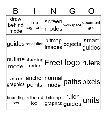 Illustrator Chapter 1 Bingo Card