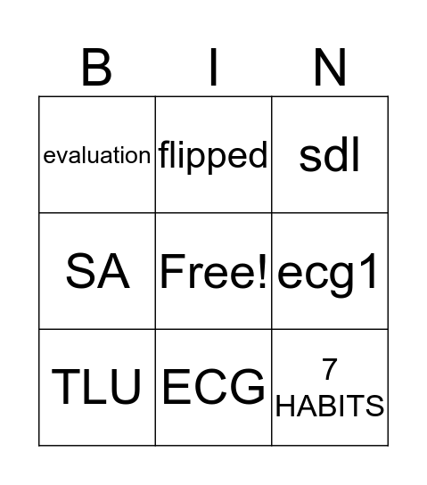 test Bingo Card