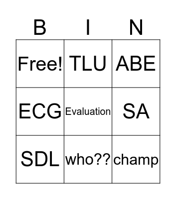 test Bingo Card