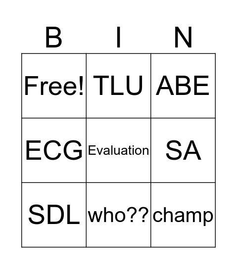 test Bingo Card