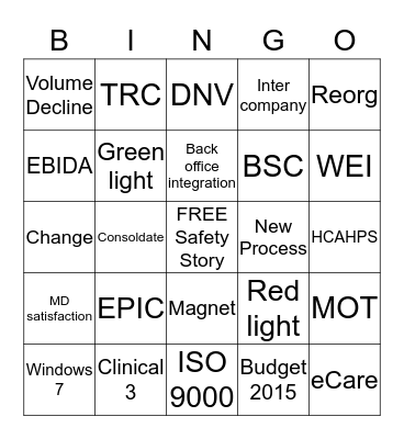 SRMH Bingo Card