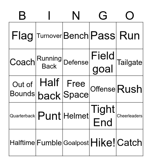 SHBP Tailgate BINGO Card