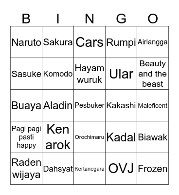 Hangy❣ Bingo Card