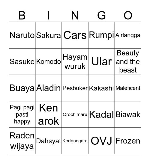 Hangy❣ Bingo Card