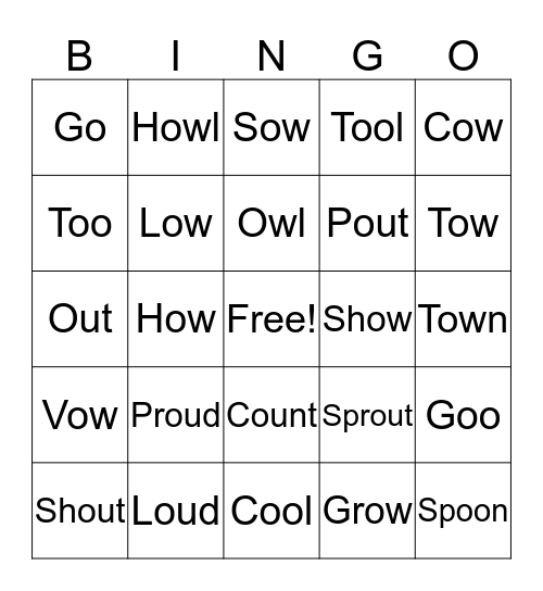 "OW" Bingo Card