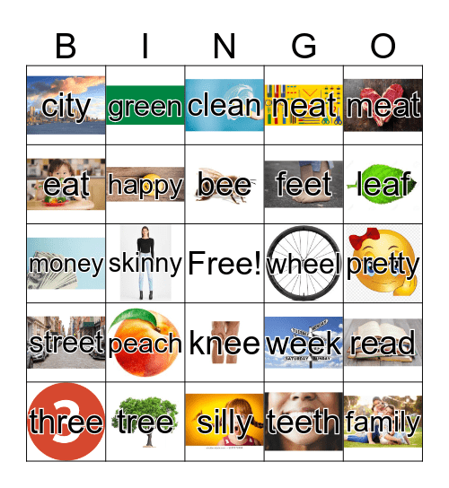 Long E Bingo Card