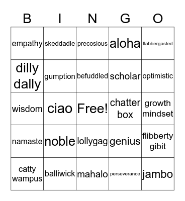 January 31, 2020 SOS  WOW Bingo Card