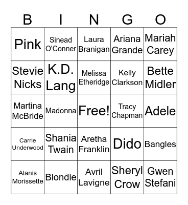 Girl Power Bingo Card