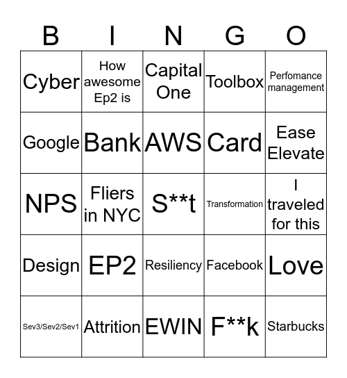 EP2 All Hands Bingo Card