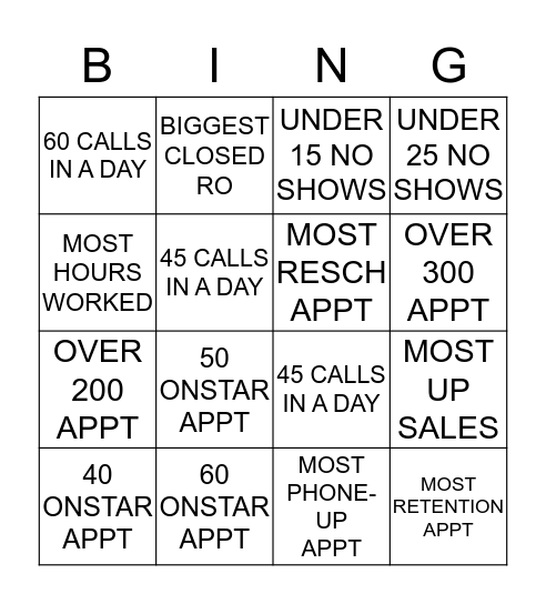 BDC SERVICE BINDO Bingo Card