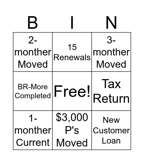 Final Friday "BIN" Bingo Card