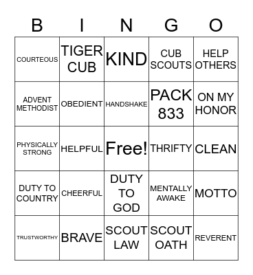 Den 11 Bingo Card