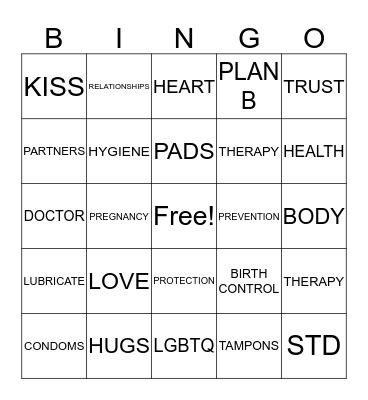 HEALTH BODY LOVE MATTERS Bingo Card