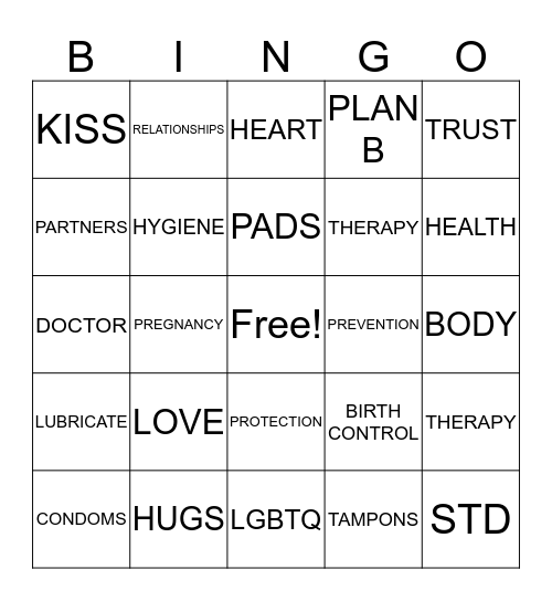 HEALTH BODY LOVE MATTERS Bingo Card